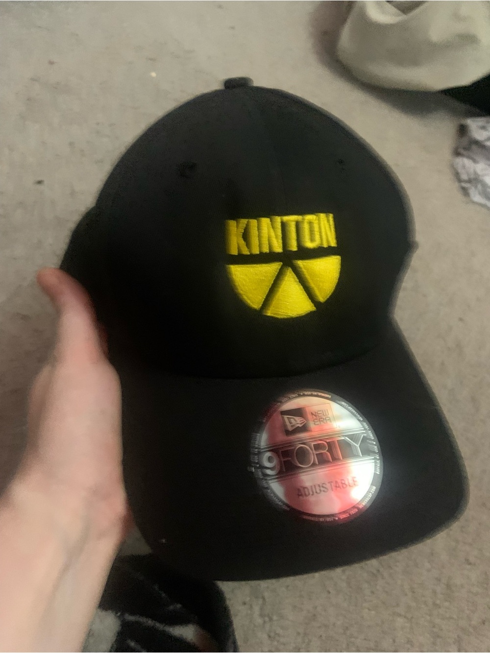 New Era 9FORTY Kinton Ramen Adjustable Hat Black Snapback Cap Yellow Embroidery